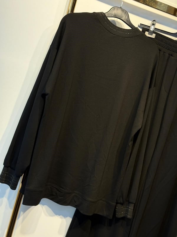Sİ DESİGN my8 2225-4261 Nakış Payet İşlemeli Rahat Tunik Pantolon Takım