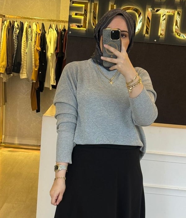 Sİ DESİGN my8 4246 Parla İplik Detay Desen İşlemeli Merserize Tunik