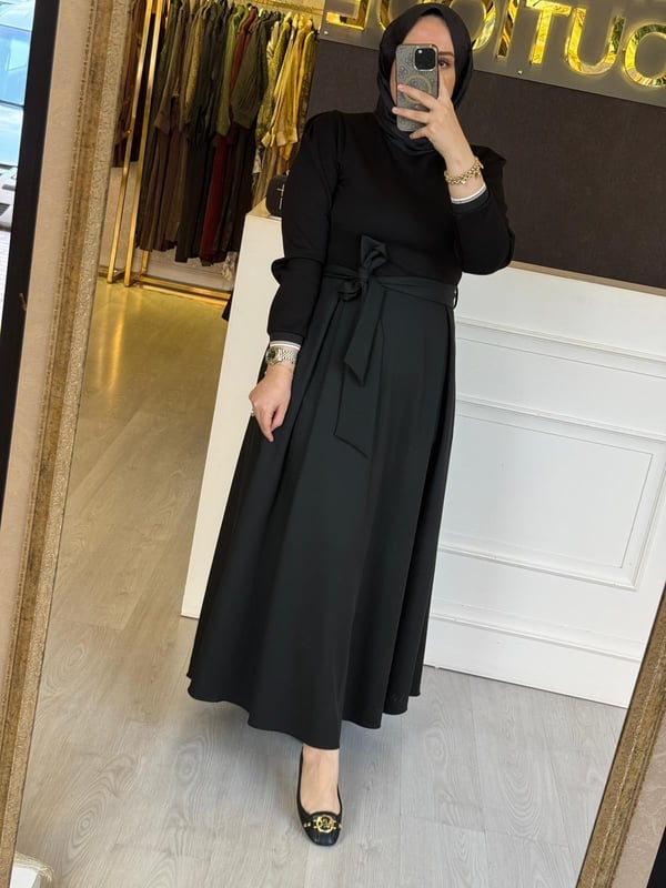 Sİ Design my8 5104 Belden Bağlamalı Elbise