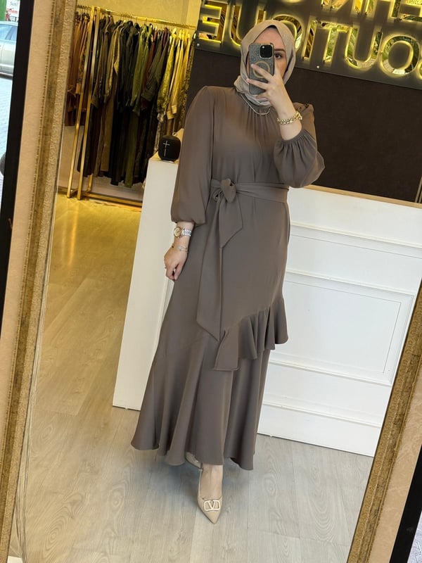 Sİ Design my8 5105 Belden Bağlamalı Elbise