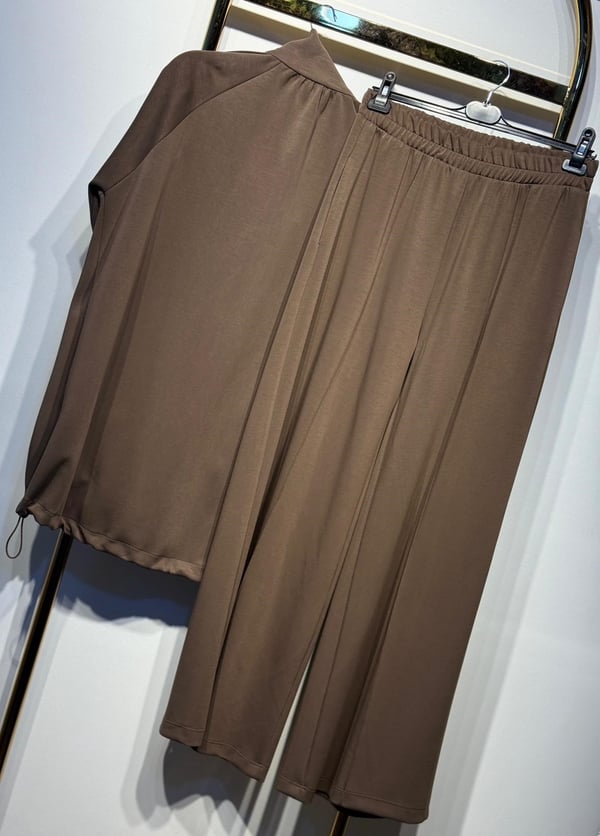 TIĞ TRİKO Spor Dikiş Detaylı Taşlı Elcikli Fermuar Cepli Pantolonlu Takım