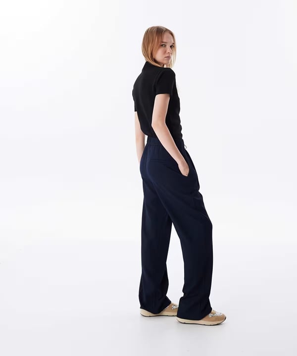 TWİST KONTRAST KORDONLU PİLELİ PANTOLON