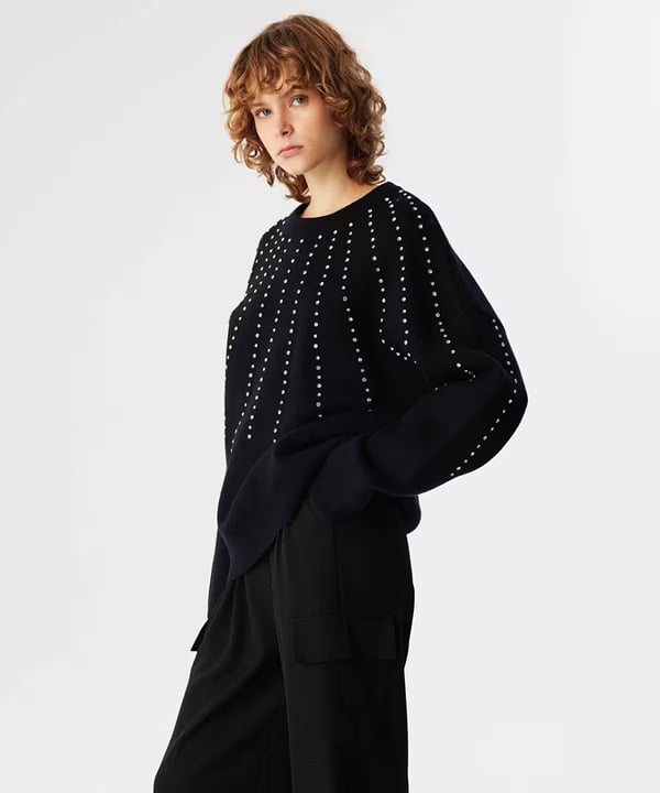 TWİST STRASS TAŞ BASKILI TRİKO