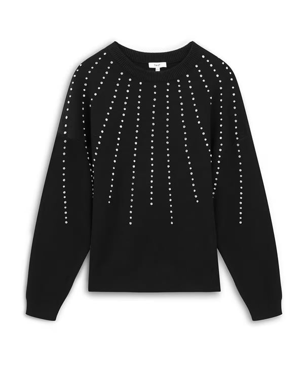 TWİST STRASS TAŞ BASKILI TRİKO