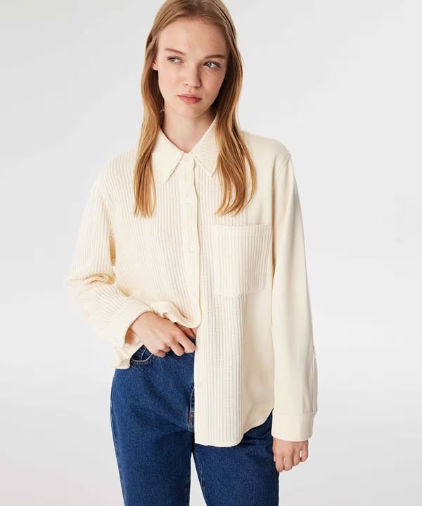 TWİST TRİKO MIX OVERSIZE GÖMLEK