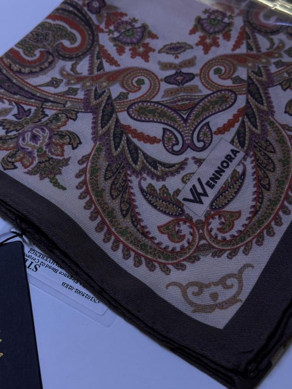 WENNORA Elegance Blend 02 Çerçeve Etnik Desen Tasarım Şal