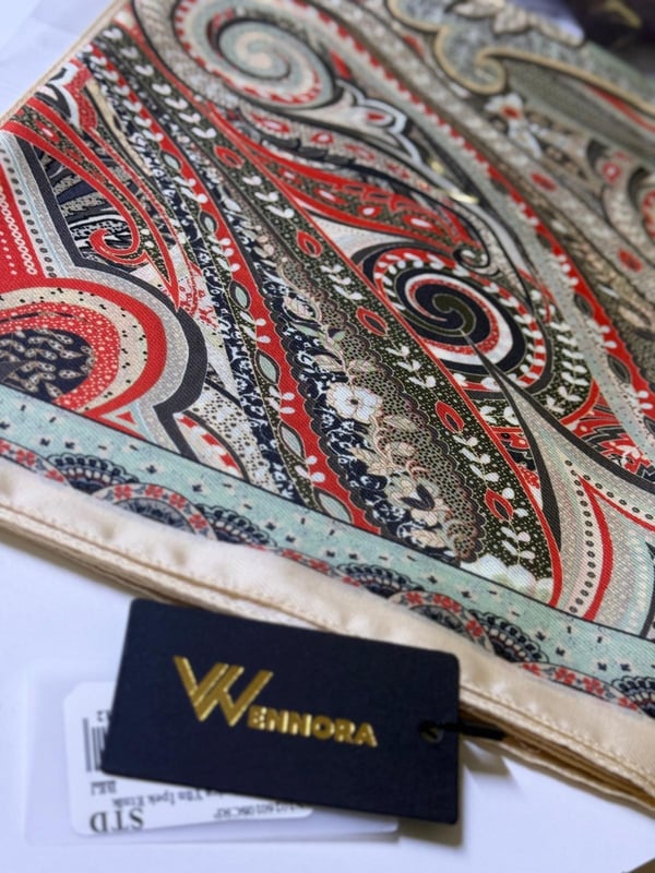 WENNORA Serica Yün İpek Etnik Desen Şal