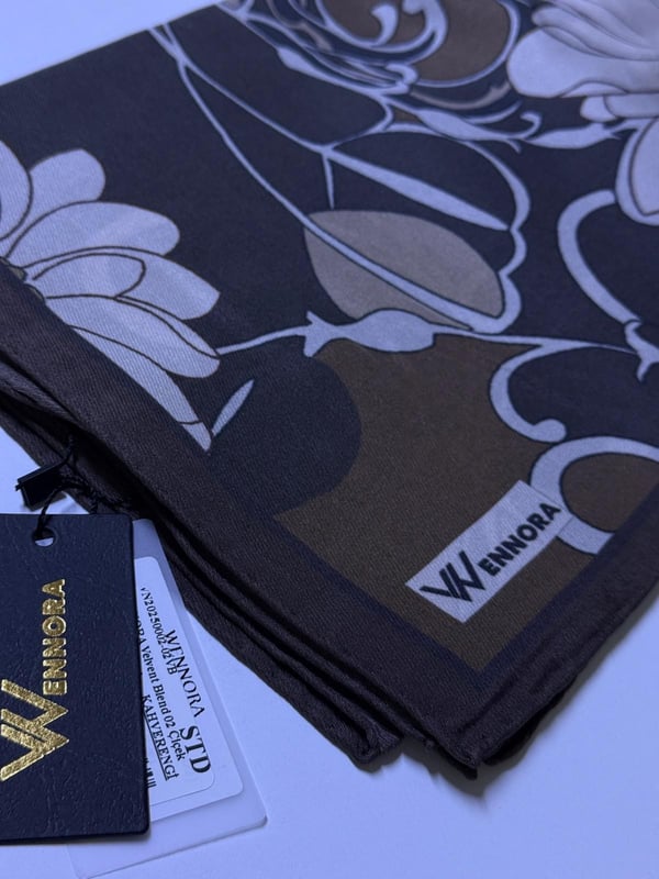 WENNORA Velvent Blend 02 Çiçek Desen Tasarım Şal