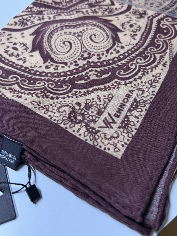 WENNORA Wool Grace Etnik Desen Çift Renk Şal