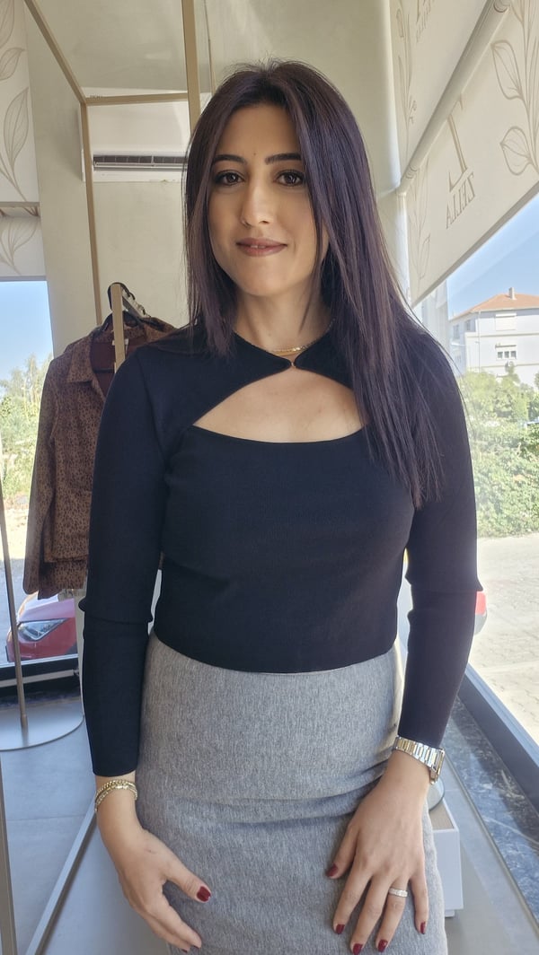 Dekonte Detaylı Triko Bluz