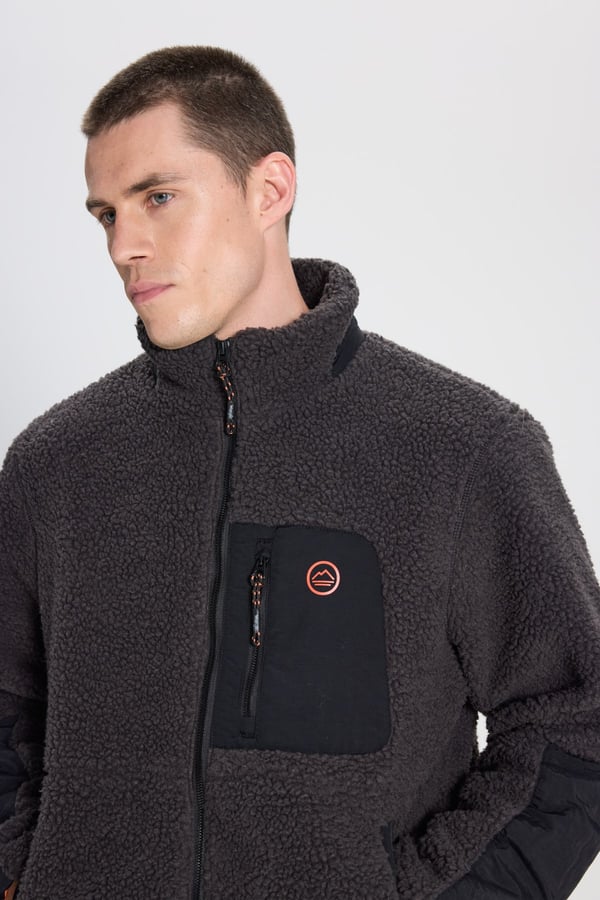 All Terrain Gear Fermuarlı Sherpa Ceket Antrasit Erkek Ceket