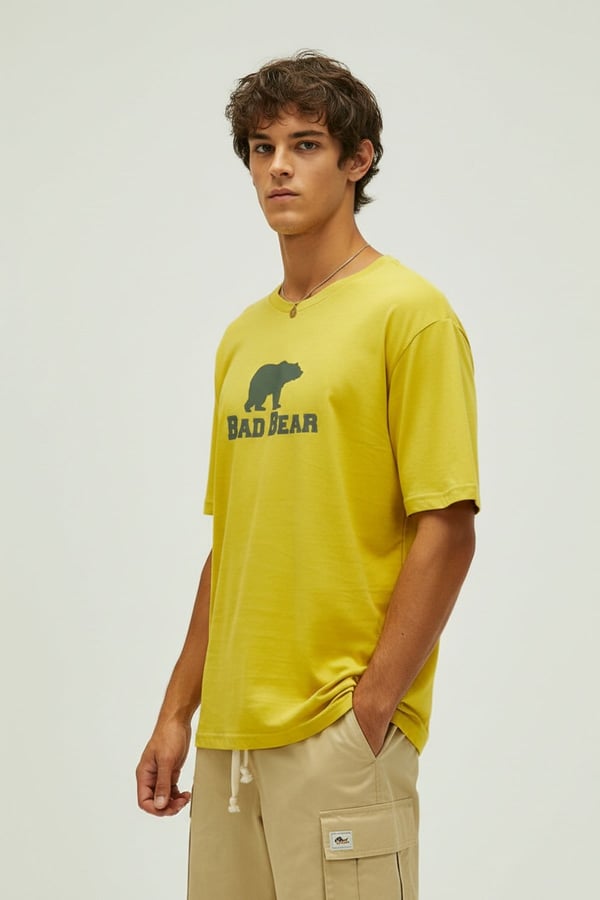 Bad Bear MUSCLE BASIC T-SHIRT Sarı Erkek T-Shirt