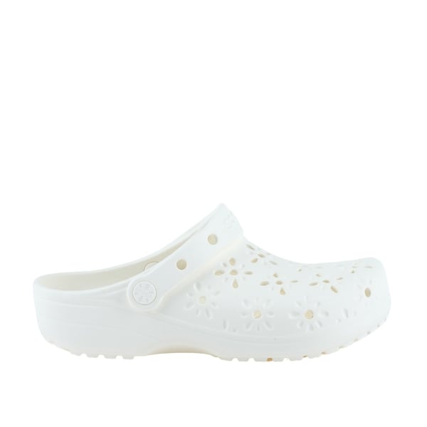 Crocs Classic Floral Cut Out Clog Beyaz Unisex Terlik