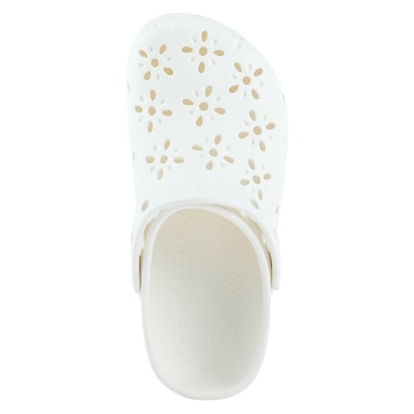 Crocs Classic Floral Cut Out Clog Beyaz Unisex Terlik
