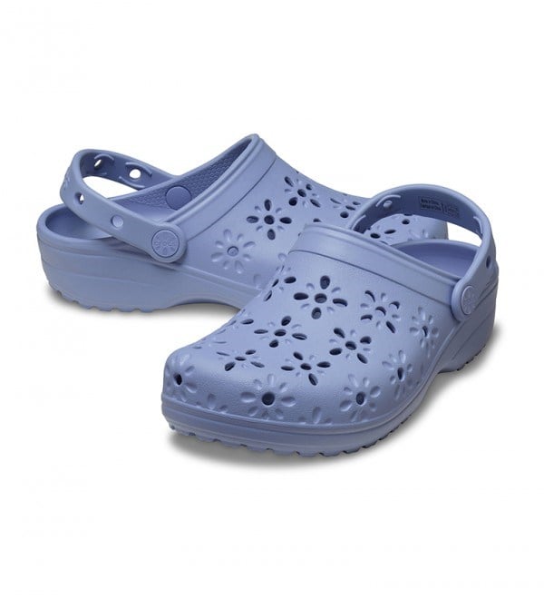 Crocs Classic Floral Cut Out Clog Lila Kadın Terlik
