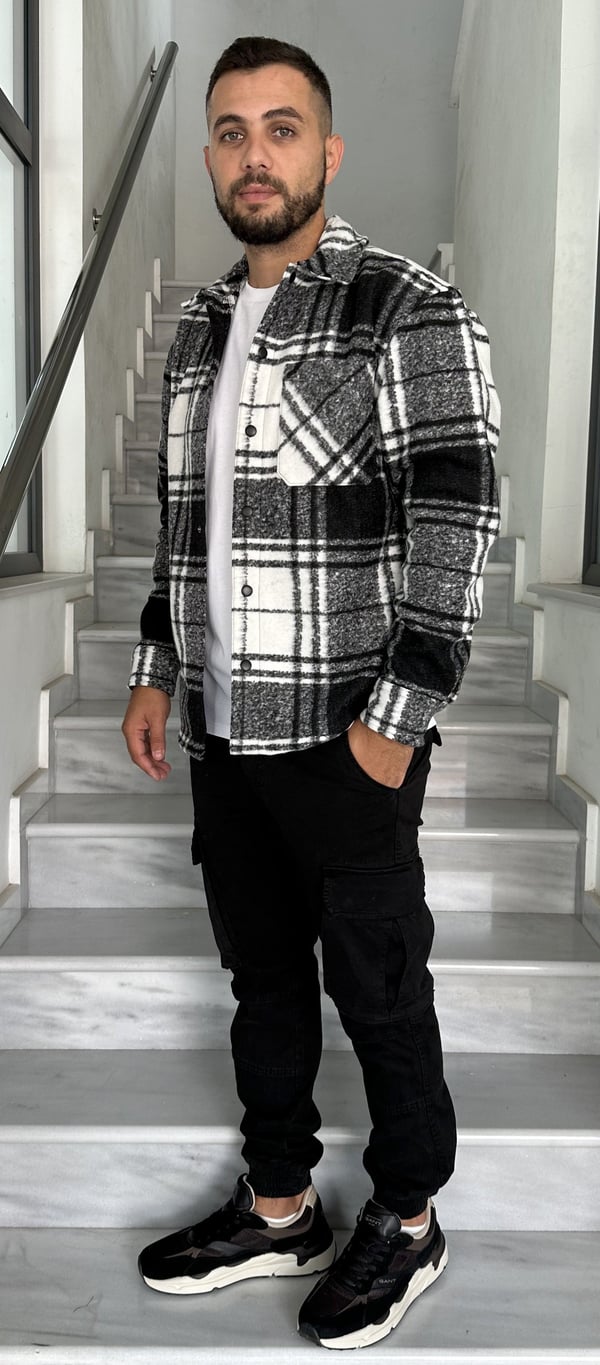 Jack&Jones JCOCOLLECTIVE ZAC BRUSH OVERSHIRT LS Beyaz Erkek Gömlek