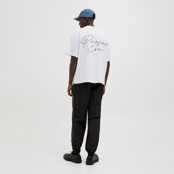 Jack&Jones JCODYNAMIC SCRIPT TEE SS CREW NECK Beyaz Erkek T-Shirt
