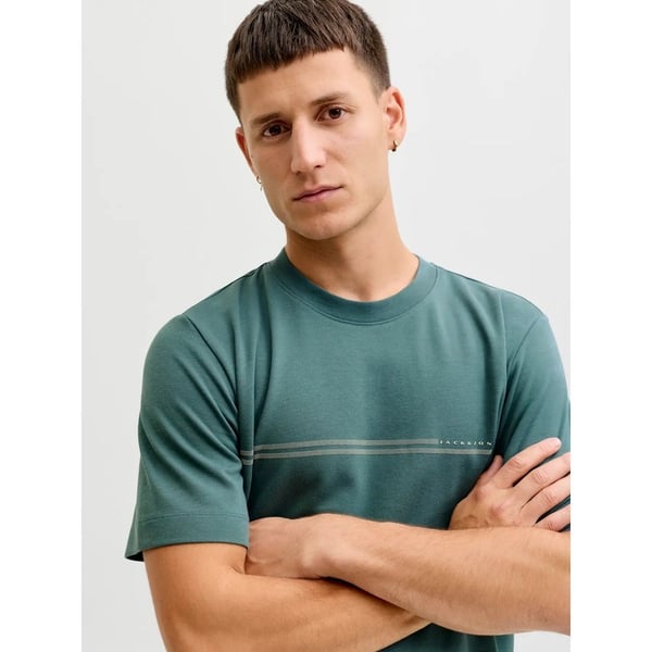 Jack&Jones JCOFUSION CHEST BRAND TEE SS CREW NOOS Petrol Erkek T-Shirt