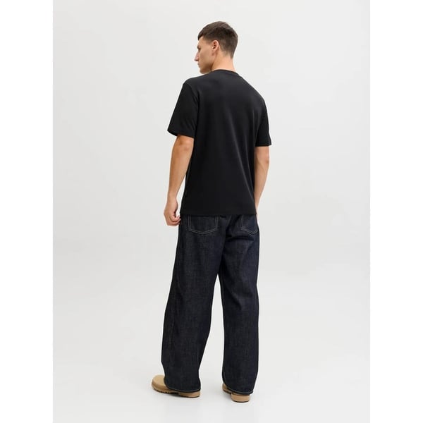 Jack&Jones JCOFUSION CHEST BRAND TEE SS CREW NOOS Siyah Erkek T-Shirt