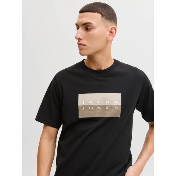 Jack&Jones JCOFUSION DOTS PRINT TEE SS CREW SN Siyah Erkek T-Shirt