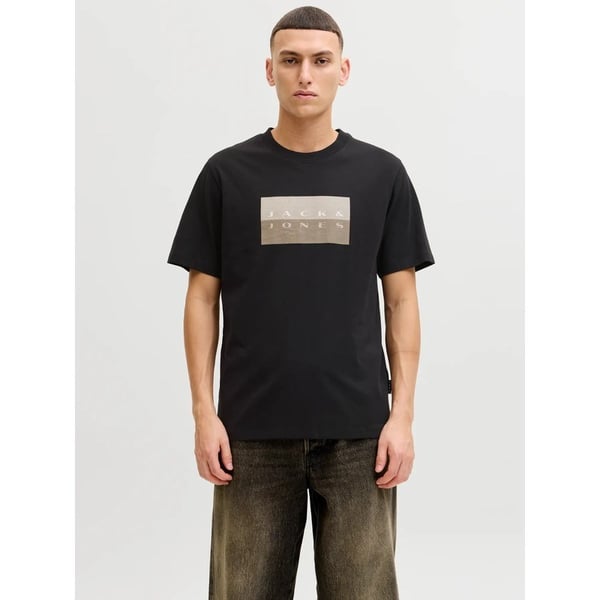 Jack&Jones JCOFUSION DOTS PRINT TEE SS CREW SN Siyah Erkek T-Shirt