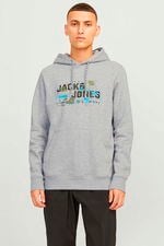 Jack&Jones JCOOUTDOOR LOGO SWEAT HOOD SN Gri Erkek Sweatshirt