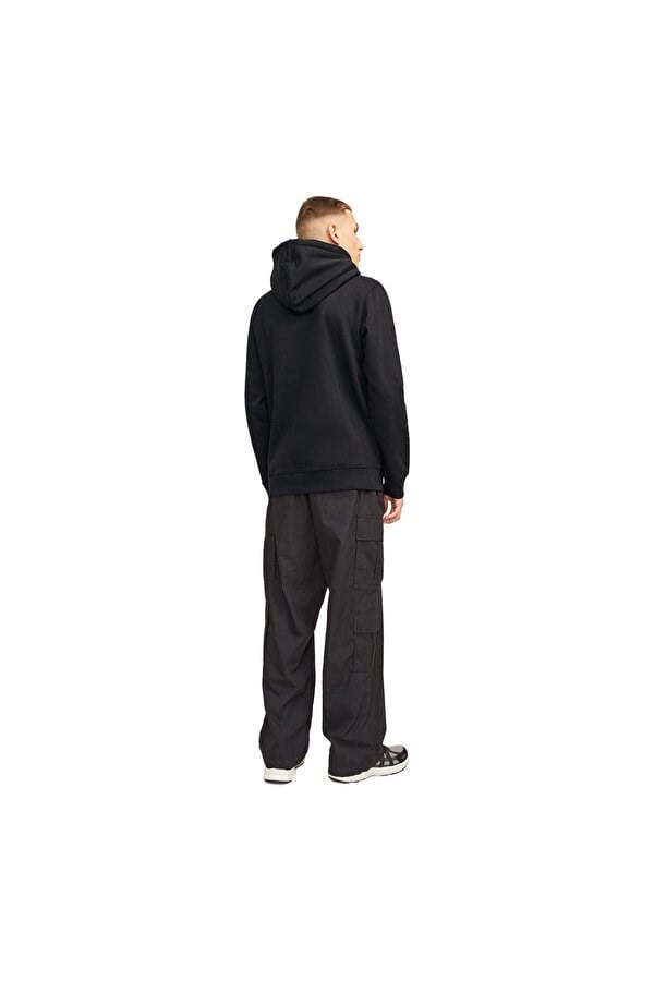 Jack&Jones JCOOUTDOOR LOGO SWEAT HOOD SN Siyah Erkek Sweatshirt
