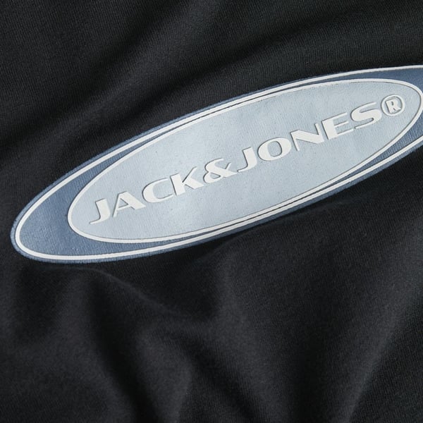Jack&Jones JCOPACER BRANDING PRINT TEE SS CREW NECK Siyah Erkek T-Shirt