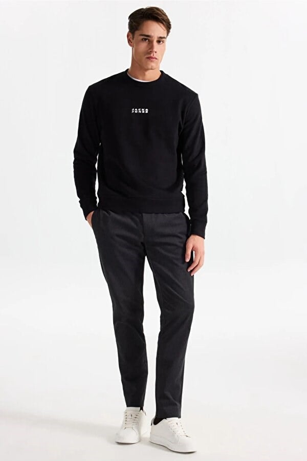 Jack&Jones JCOSTANCE SWEAT CREW NECK Siyah Erkek Sweatshirt