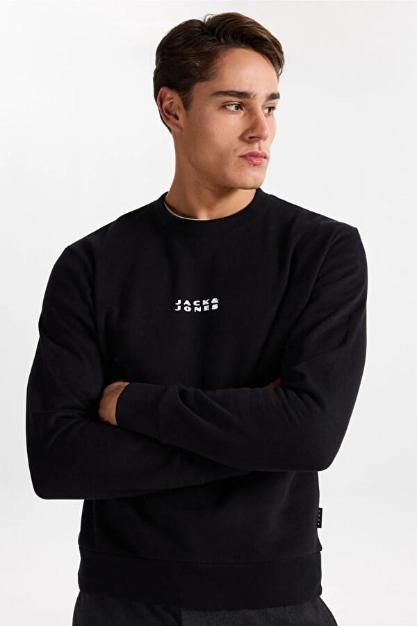 Jack&Jones JCOSTANCE SWEAT CREW NECK Siyah Erkek Sweatshirt