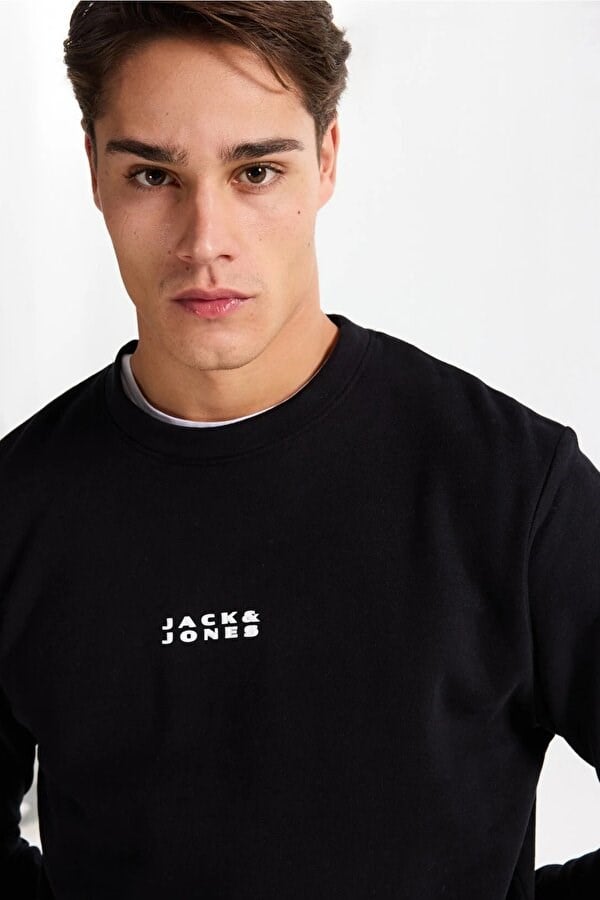 Jack&Jones JCOSTANCE SWEAT CREW NECK Siyah Erkek Sweatshirt