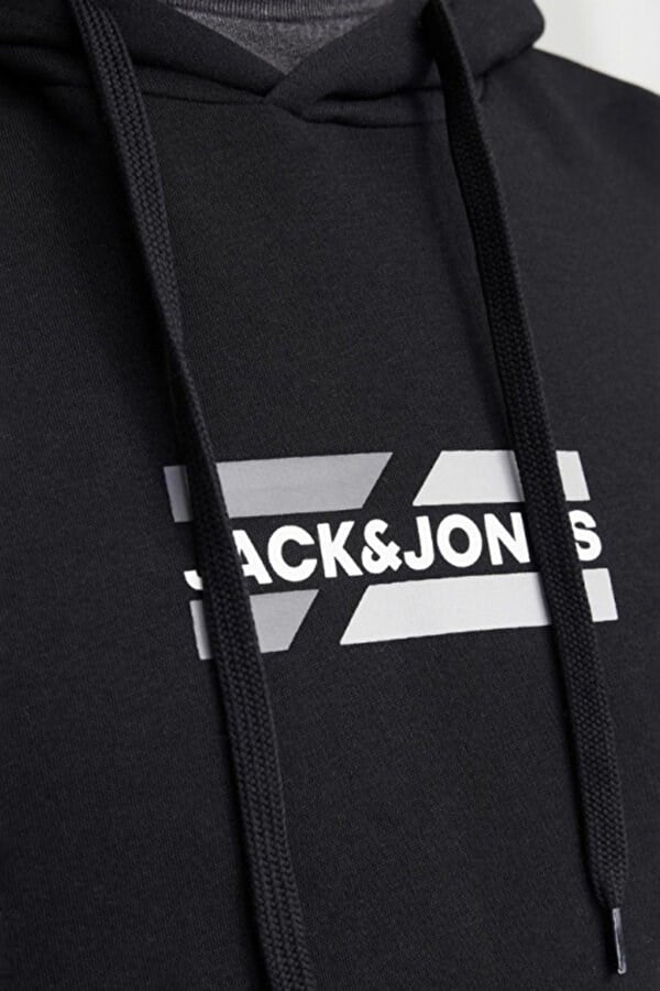 Jack&Jones JJCORP GRAPHIC SWEAT HOOD LN Siyah Erkek Sweatshirt