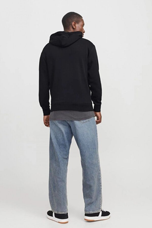 Jack&Jones JJCORP GRAPHIC SWEAT HOOD LN Siyah Erkek Sweatshirt