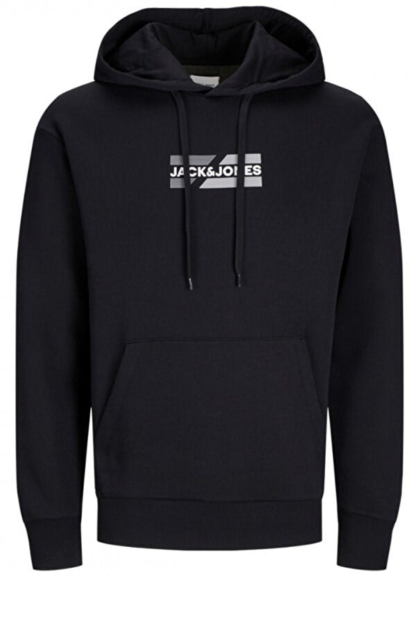 Jack&Jones JJCORP GRAPHIC SWEAT HOOD LN Siyah Erkek Sweatshirt