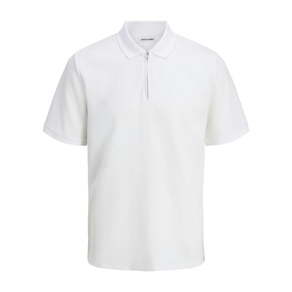 Jack&Jones JJEAUSTIN ZIP POLO SS NOOS Beyaz Erkek T-Shirt