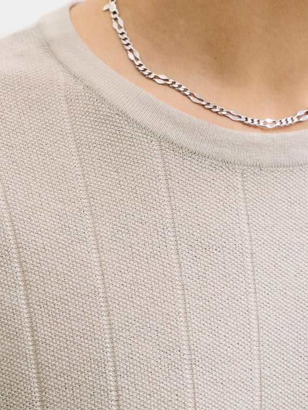 Jack&Jones JJEBRADLEY KNIT TEE SS LN Bej Erkek T-Shirt