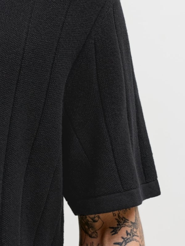 Jack&Jones JJEBRADLEY KNIT TEE SS LN Siyah Erkek T-Shirt