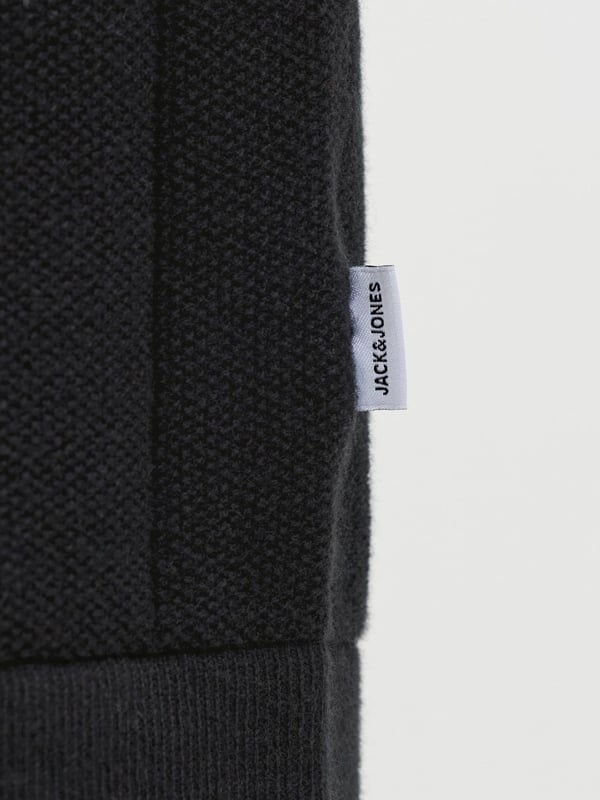 Jack&Jones JJEBRADLEY KNIT TEE SS LN Siyah Erkek T-Shirt