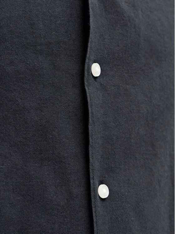 Jack&Jones JJEBREEZE LINEN BLEND RESORT SHIRT SS SN Siyah Erkek Gömlek