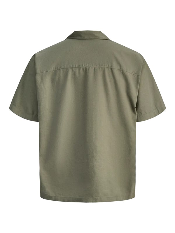 Jack&Jones JJEBREEZE LINEN BLEND RESORT SHIRT SS SN Haki Erkek Gömlek