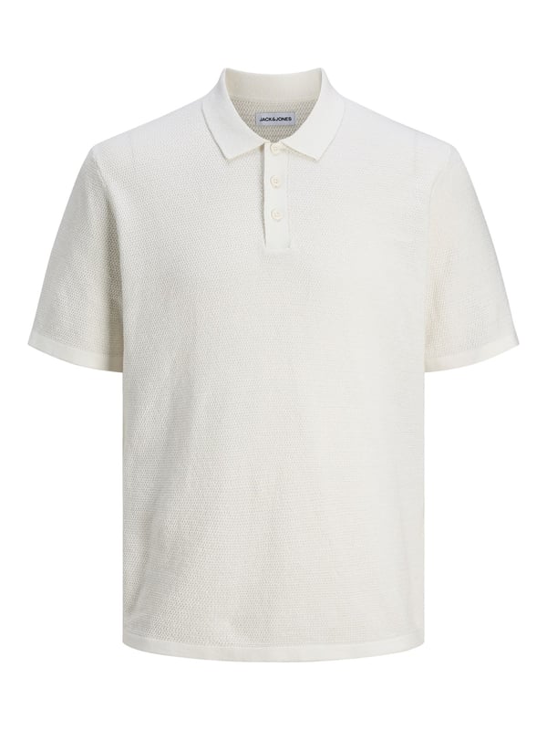 Jack&Jones JJEGEORGE KNIT POLO SS SN Beyaz Erkek T-Shirt