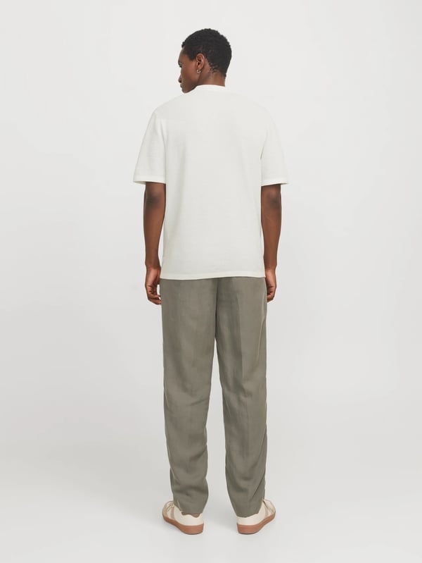 Jack&Jones JJEGEORGE KNIT POLO SS SN Beyaz Erkek T-Shirt
