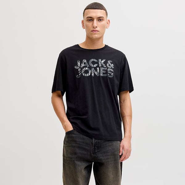 Jack&Jones JJEJEFF LOGO TEE SS SN Siyah Erkek T-Shirt