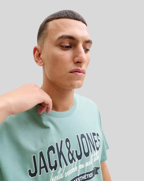 Jack&Jones JJELOGO TEE SS O-NECK 2 COL SS26 SN Açık Mavi Erkek T-Shirt