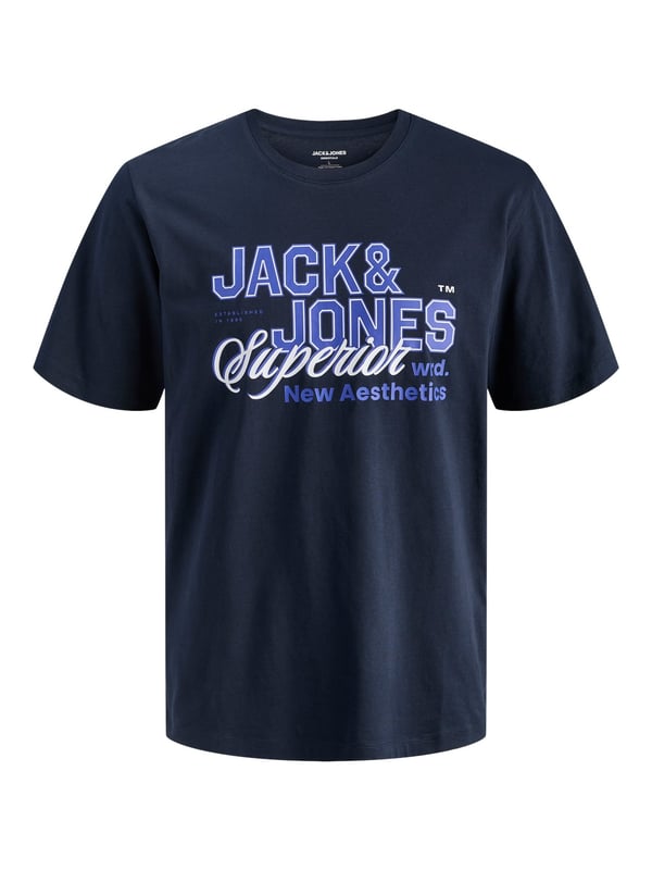 Jack&Jones JJELOGO TEE SS O-NECK 2 COL SS26 SN Lacivert Erkek T-Shirt