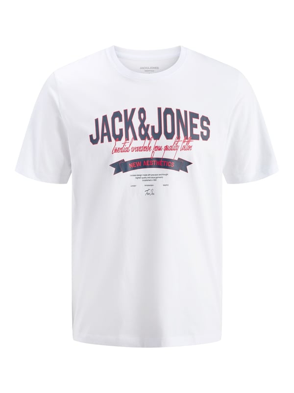 Jack&Jones JJELOGO TEE SS O-NECK 2 COL SS26 SN Beyaz Erkek T-Shirt