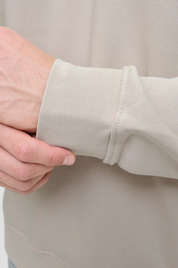 Jack&Jones JJESOHO SWEAT QUARTER ZIP HN NOOS Bej Erkek Sweatshirt