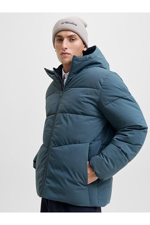 Jack&Jones JJGLOBAL PUFFER JACKET Petrol Erkek Mont
