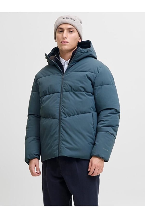 Jack&Jones JJGLOBAL PUFFER JACKET Petrol Erkek Mont