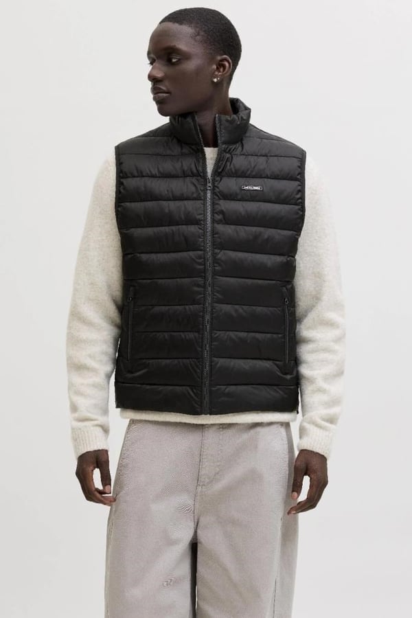 Jack&Jones JJLOUIS LIGHT BODYWARMER COLLAR Siyah Erkek Yelek